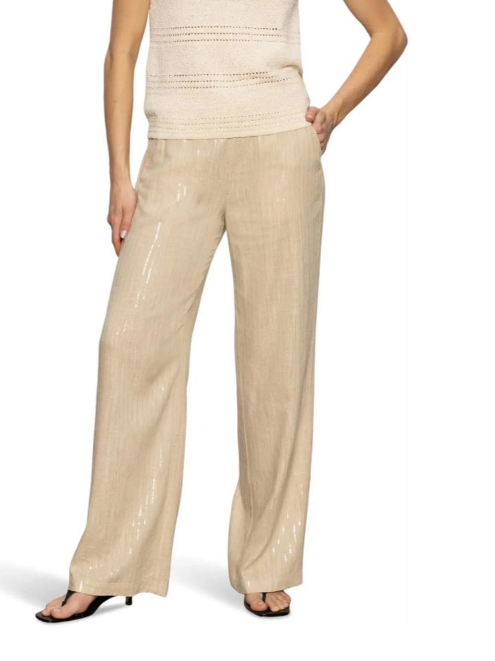 NWT Sanctuary Coastal Sequin Stripe Pants Size M
